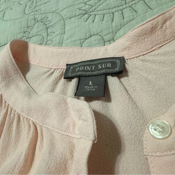 J. Crew Point Sur Pink Drapey Popover Top Size L - Picture 3 of 7